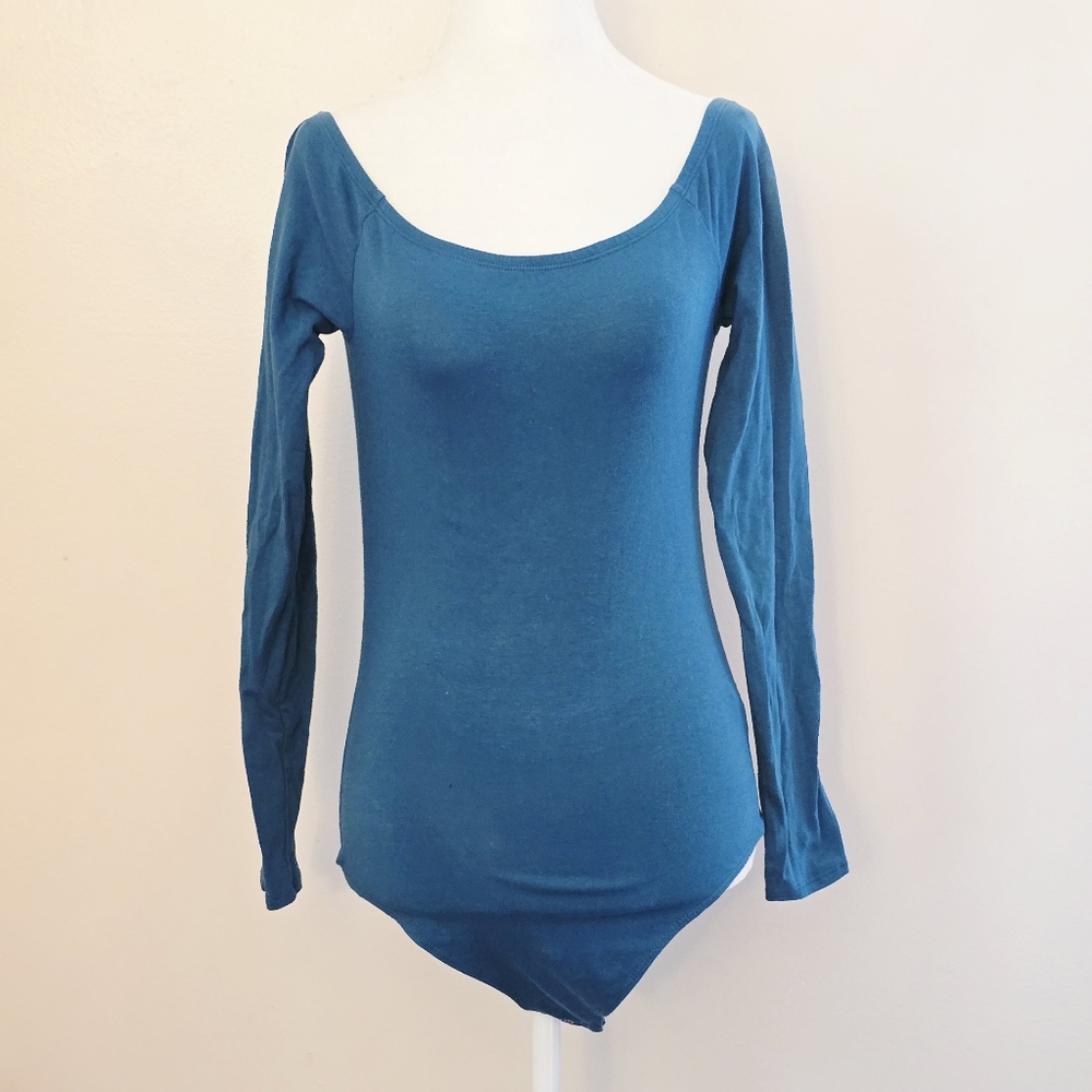 Aeropostale Women's Medium Teal Long Sleeve Bodysuit